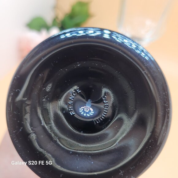 Vintage Luminarc France Octime Black Stemmed Water Goblets Wine Glasses Set of 2 - Picture 7 of 14